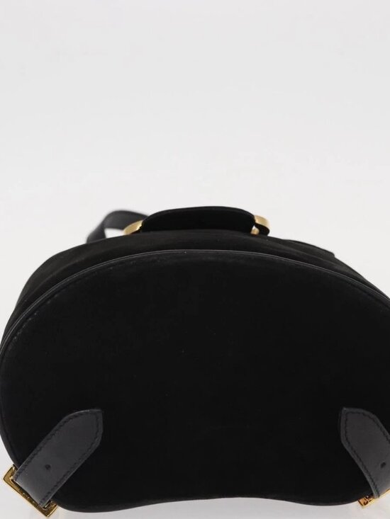 Salvatore Ferragamo Gancini Backpack Suede Black Gold Auth BA8233 main image 14